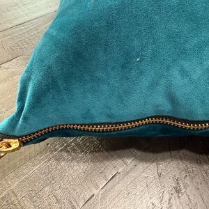 Dark teal velvet throw pillow 18” x 18”